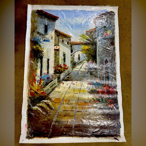 24 x 36 inches hand painted abstract oil painting